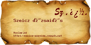 Szeicz Ézsaiás névjegykártya